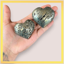 Cargar imagen en el visor de la galería, Pyrite puffy polished heart