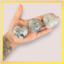 Cargar imagen en el visor de la galería, Tourmaline Rutilated Puffy Hearts