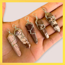 Cargar imagen en el visor de la galería, Brown Zebra Jasper Double Point Pendant