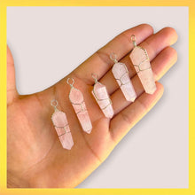Cargar imagen en el visor de la galería, Rose Quartz Double Point Pendant
