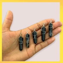 Cargar imagen en el visor de la galería, Black Tourmaline Double Point Pendant