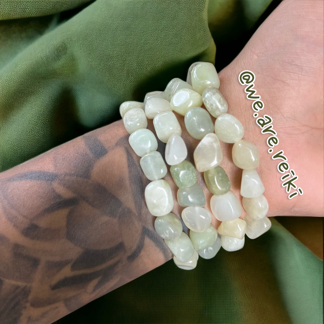Green Jade Tumbled Bracelet