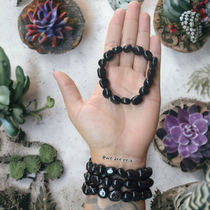 Black Obsidian Tumbled Bracelet