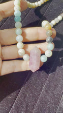 Load and play video in Gallery viewer, LOVE Necklace Amazonite + Rose Quartz
