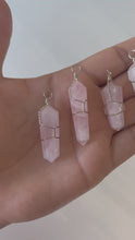 Load and play video in Gallery viewer, Rose Quartz Double Point Pendant
