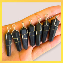 Load image into Gallery viewer, Shungite Double Point Pendant
