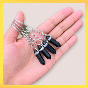 Black Obsidian Point Keychain